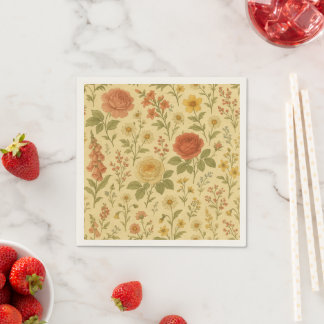 Serviette En Papier Fleur sauvage Golden Meadow - Vintage sans faille