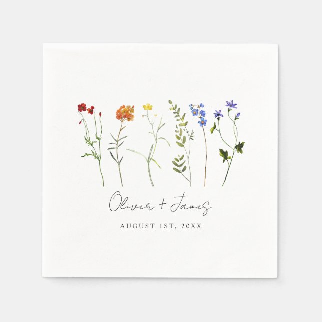 Serviette En Papier Fleur sauvage minimal LGBTQ Gay pride Floral Maria (Devant)