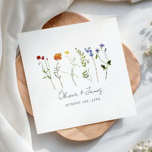Serviette En Papier Fleur sauvage minimal LGBTQ Gay pride Floral Maria