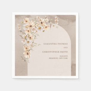 Serviette En Papier Fleur sauvage minimaliste Boho arche mariage moder