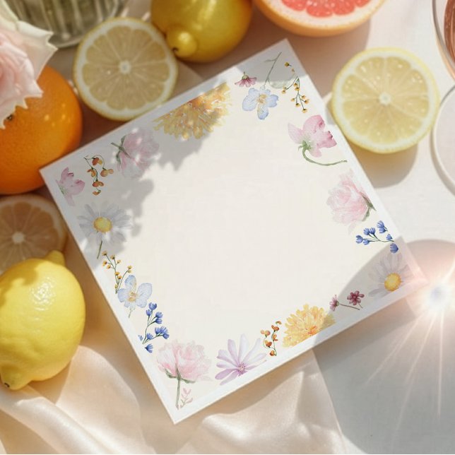Serviette en papier fleur sauvage pastel (Créateur téléchargé)