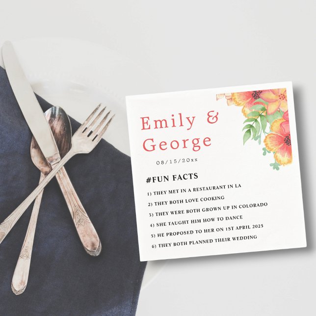 Serviette En Papier Fleur sauvage romantique Botanique Boho Floral Mar (Créateur téléchargé)