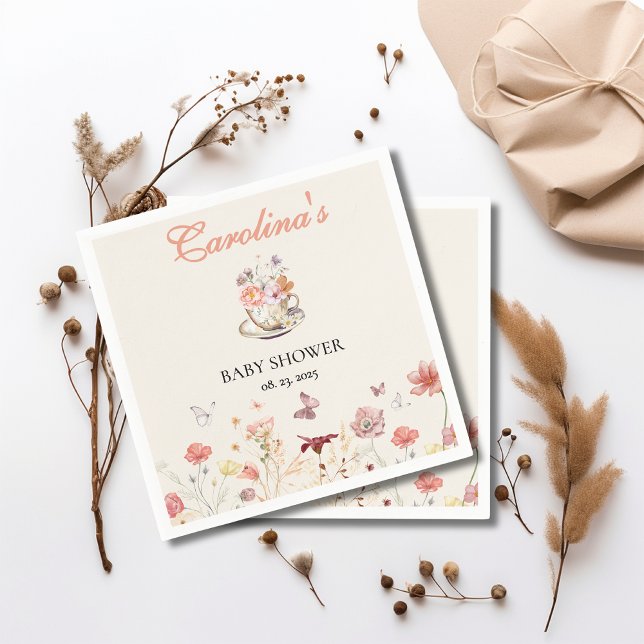 Serviette En Papier Fleur sauvage un bébé est en train de brasser le b (Créateur téléchargé)