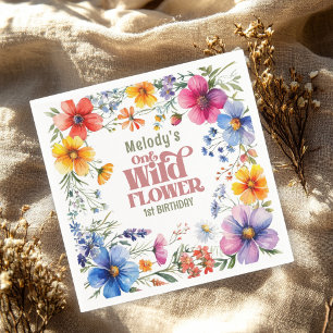 Serviette En Papier Fleur sauvage Wild One 1er anniversaire