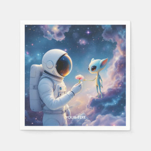 Serviette En Papier Fleur spatiale de l'astronaute d'Imaginaire