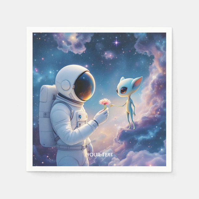 Serviette En Papier Fleur spatiale de l'astronaute d'Imaginaire (Devant)