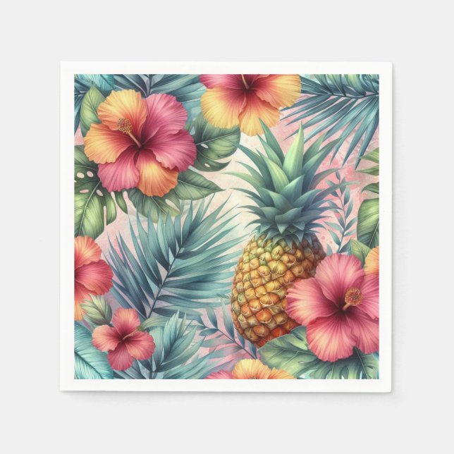 Serviette En Papier Fleur Tropicale (Devant)