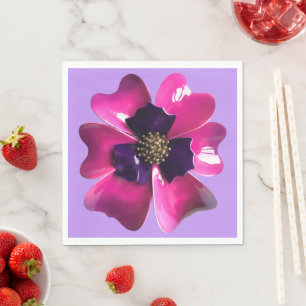 Serviette En Papier Fleur Tropicale - Orchidée Exotique Rose Violet MO