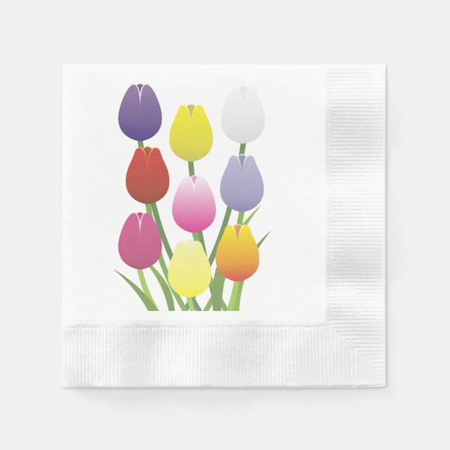 Serviette En Papier Fleur Tulip (Devant)
