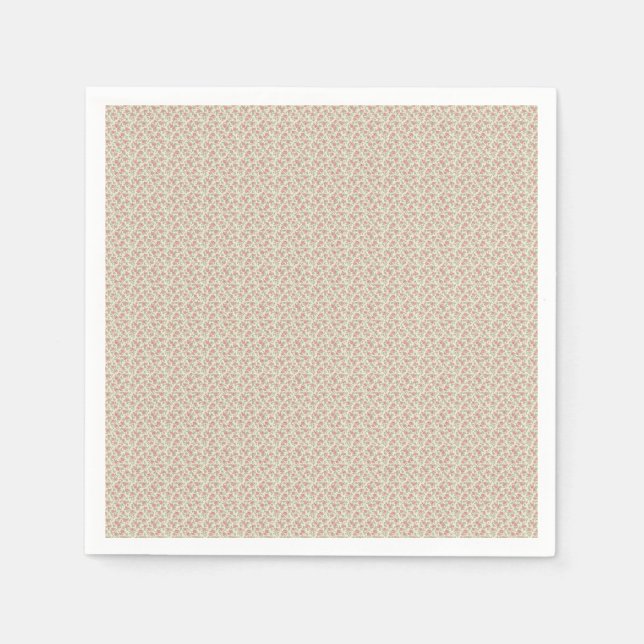 Serviette En Papier Fleur utilitaire nostalgique des années 1940 Rose  (Devant)