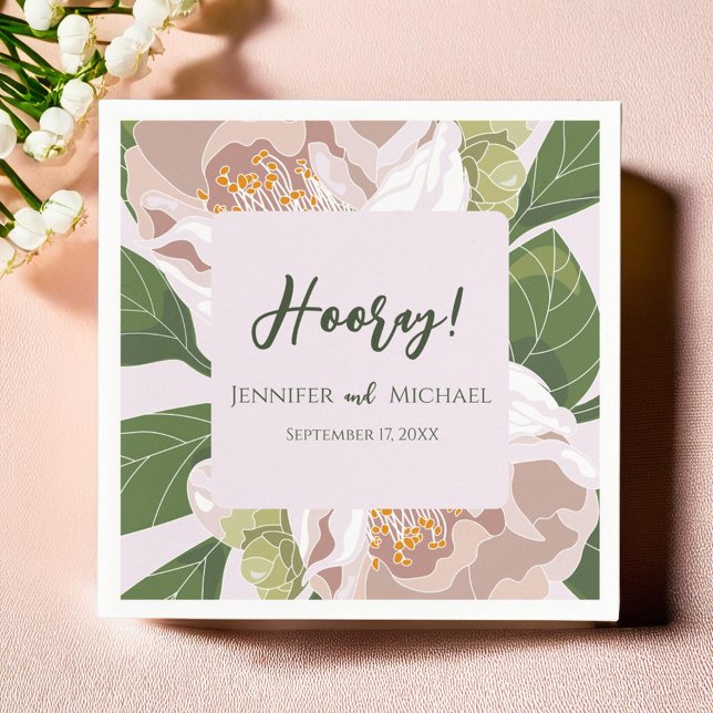 Serviette En Papier Fleur verdoyante et mariage élégant (Lush Flower and Greenery Elegant Wedding Napkins)