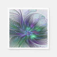 Fleur vert violet Art Abstrait moderne Fractal
