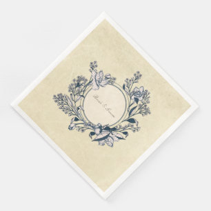 Serviette En Papier Fleur Vintage rustique Mariage à fleurs florales