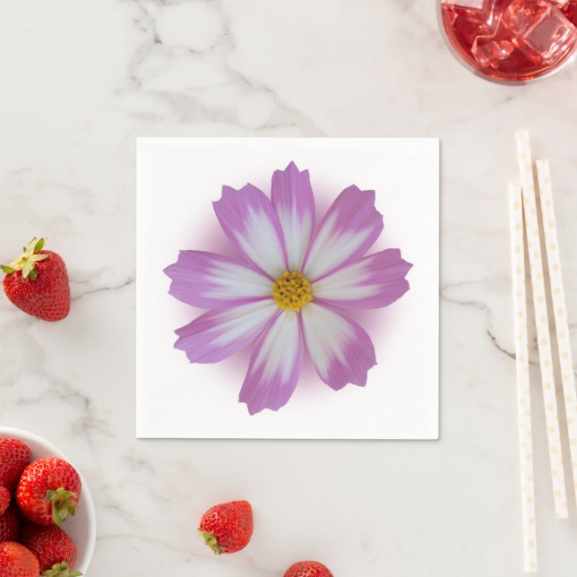 Serviette En Papier Fleur violette claire (En situation)