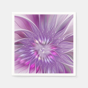 Serviette En Papier Fleur violette rose Passion Abstrait Art fractal
