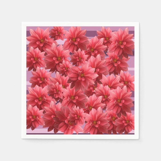 Serviette En Papier Fleuron rose (Devant)