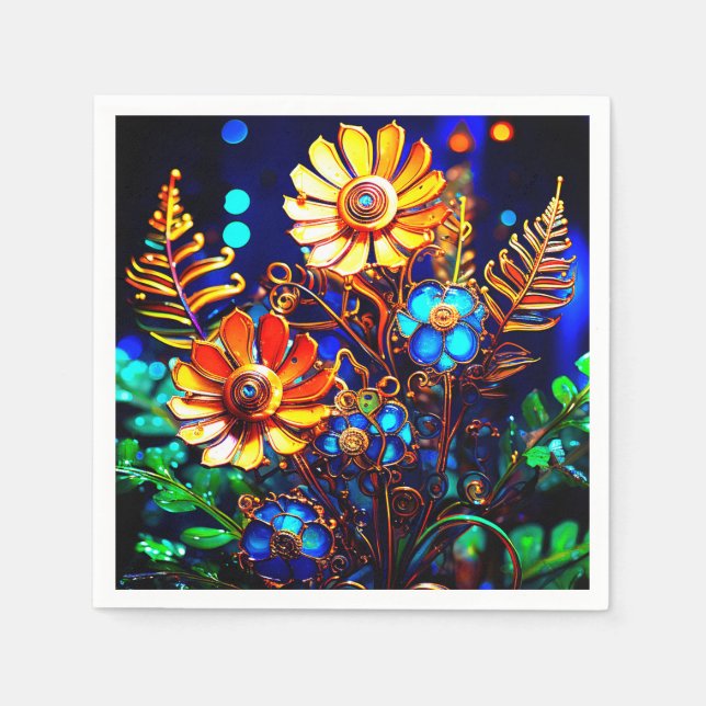 Serviette En Papier Fleurs (Devant)