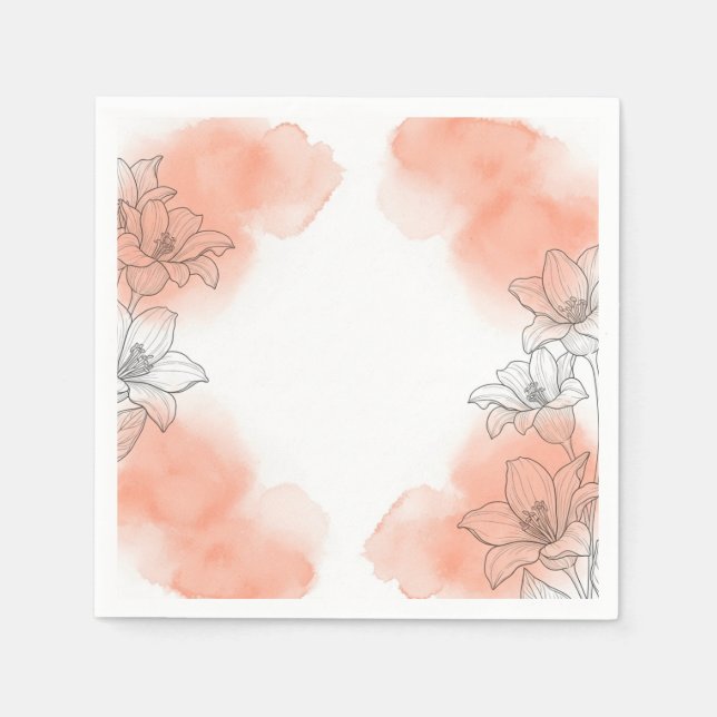 Serviette En Papier Fleurs (Devant)