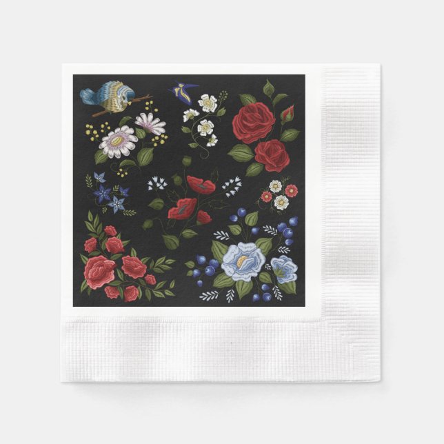 Serviette En Papier Fleurs (Devant)
