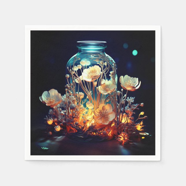 Serviette En Papier Fleurs (Devant)