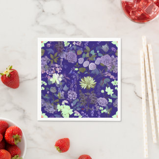 Serviette En Papier Fleurs à l'atmosphère élégante et mystérieuse