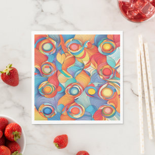 Serviette En Papier Fleurs Abstraites