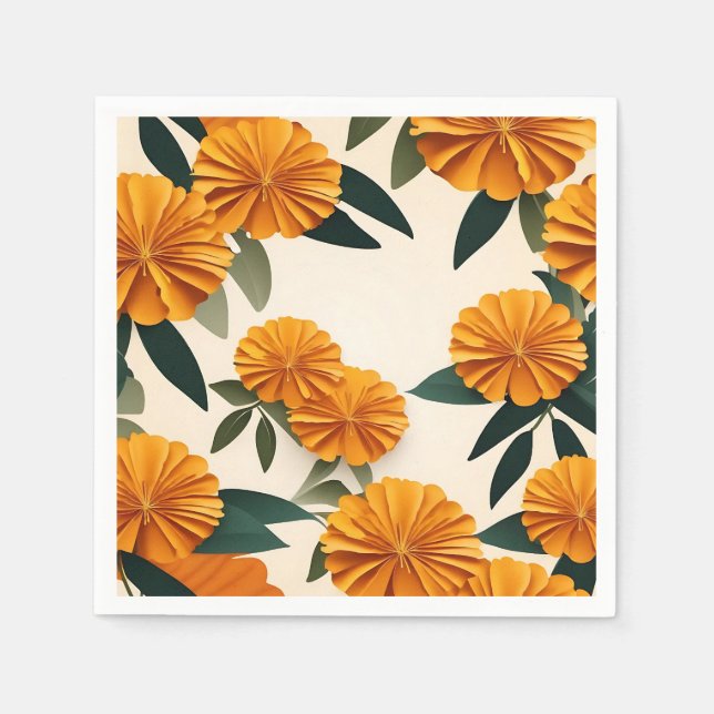Serviette En Papier Fleurs Abstraites de Marigold (Devant)