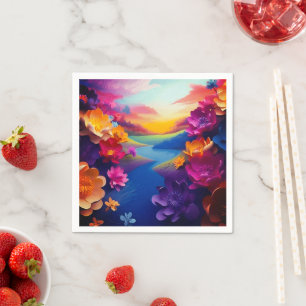 Serviette En Papier Fleurs Ai