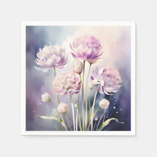 Serviette En Papier Fleurs Allium doux en Aquarelle Pastel