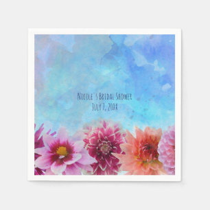 Serviette En Papier Fleurs aquarelle moderne floral Baby Shower