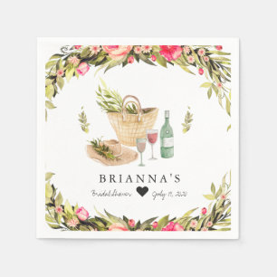 Serviette En Papier Fleurs aquarelles pour pique-nique d'été