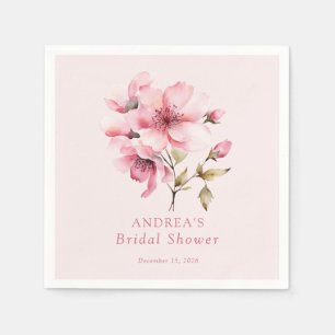 Serviette En Papier Fleurs Aquarelles Roses Baby Shower Mariage 