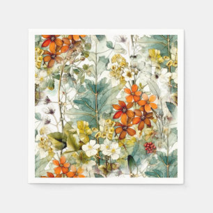 Serviette En Papier Fleurs art nature