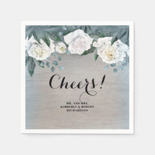 Serviette En Papier Fleurs blanches Pays rustique