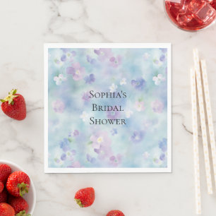Serviette En Papier Fleurs blanches violettes jolies romantiques pour