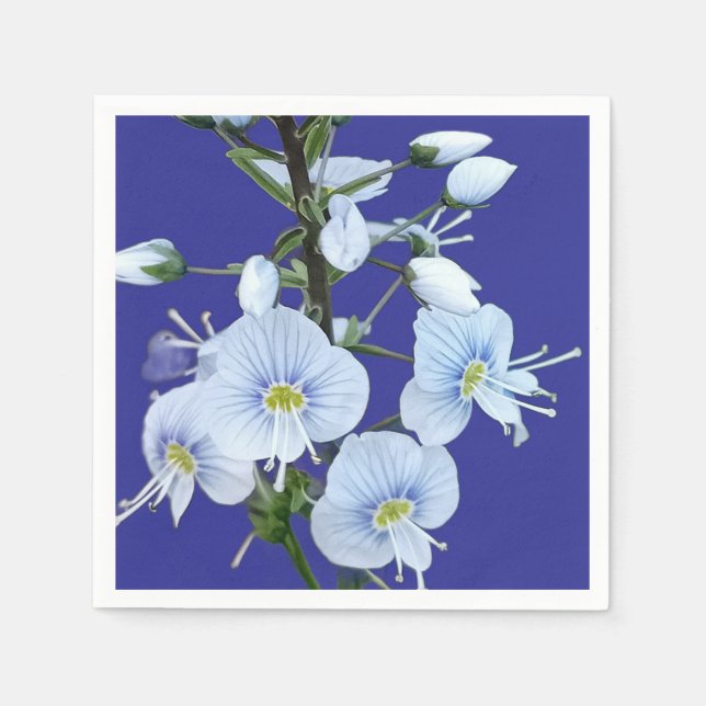 Serviette En Papier Fleurs bleues (Devant)