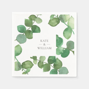 Serviette En Papier Fleurs Bohèmes de Verdure d'Eucalyptus