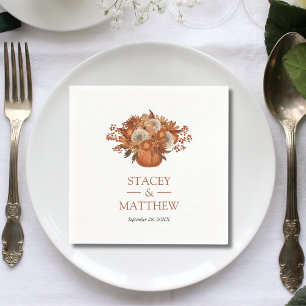 Serviette En Papier Fleurs Boho modernes avec Mariage Pot en terre cui