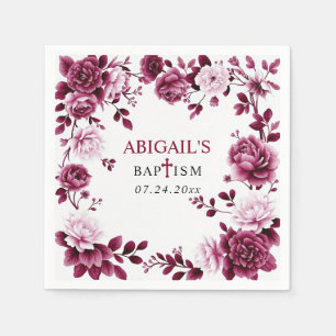 Serviette En Papier Fleurs bourguignonnes Chinoiserie florale fille Ba