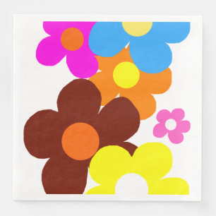 Serviette En Papier Fleurs colorées joyeuses
