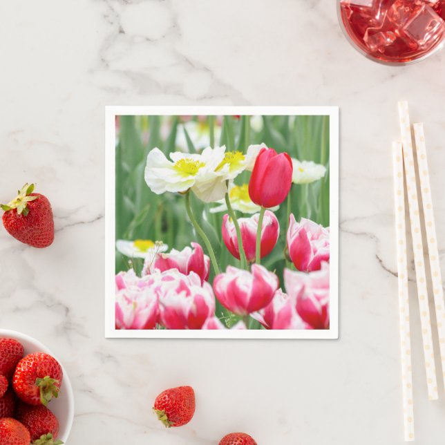 Serviette En Papier Fleurs conviviales (En situation)