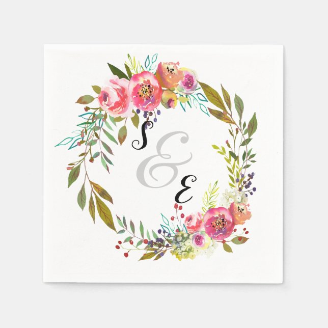 Serviette En Papier Fleurs couronnes pour toutes les occasions (Devant)