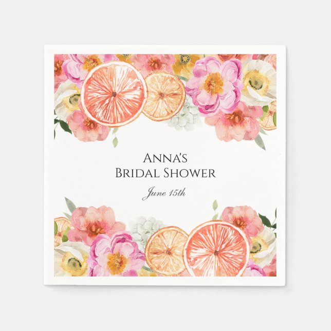 Serviette En Papier Fleurs d'agrumes roses (Devant)