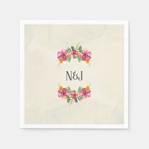 Serviette En Papier Fleurs d'Aloha Tropical Fête de Luau Botanique Flo