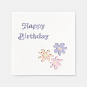 Serviette En Papier Fleurs d'anniversaire