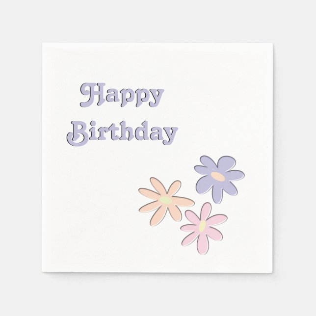 Serviette En Papier Fleurs d'anniversaire (Devant)