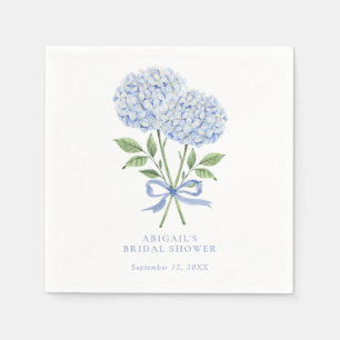 Serviette En Papier Fleurs d'aquarelle bleu Hydrangea avec cou
