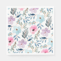 Fleurs d'aquarelle bleu Pastel