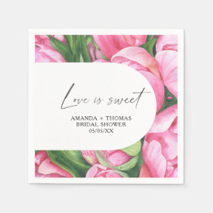 Serviette En Papier Fleurs d'aquarelle - Douche nuptiale