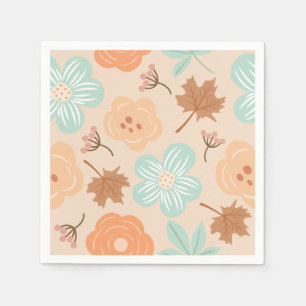 Serviette En Papier Fleurs d'Automne